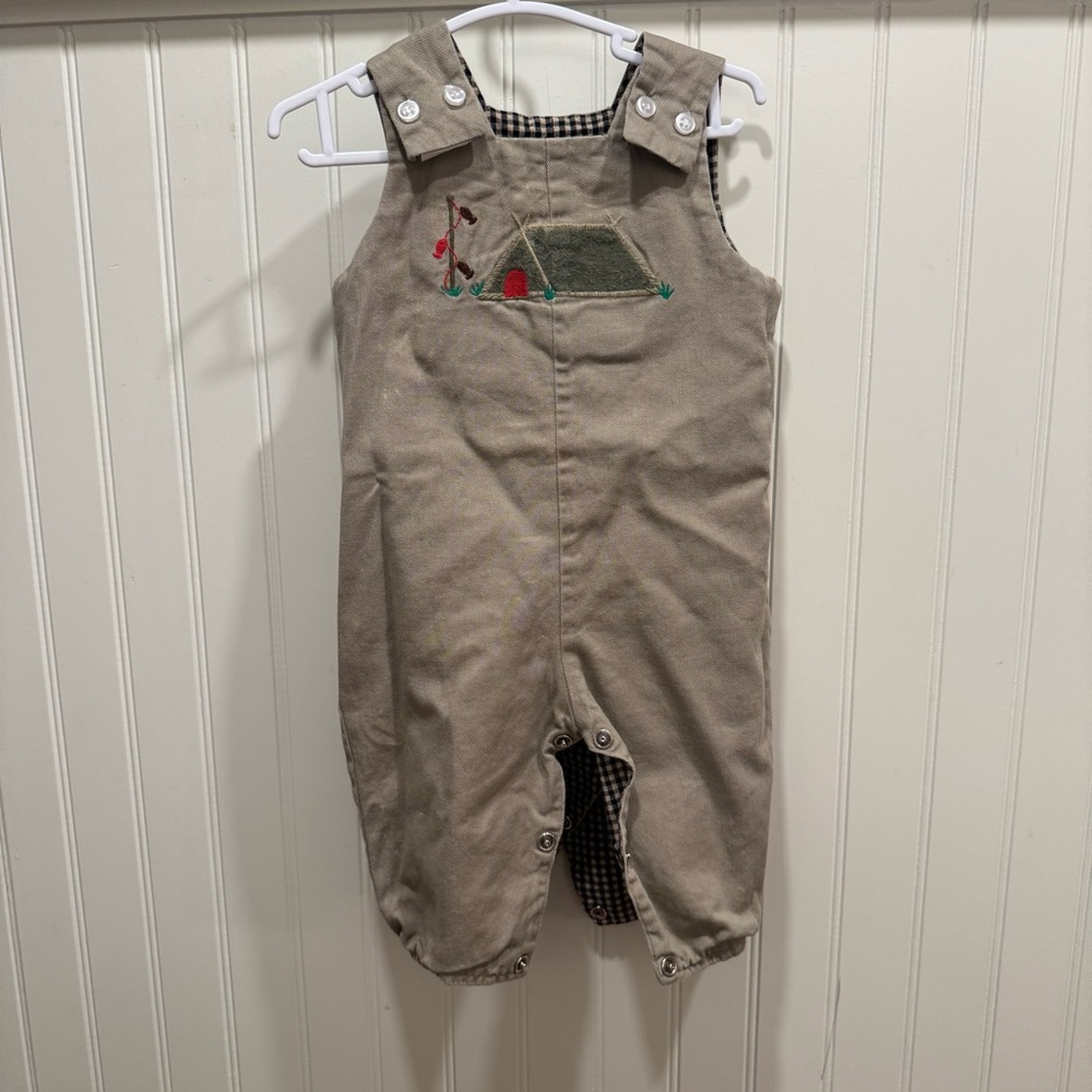 Bailey Boys Lion and Camping theme shortall - 6 month - REVERSIBLE - TWO IN ONE - Picture 4 of 7